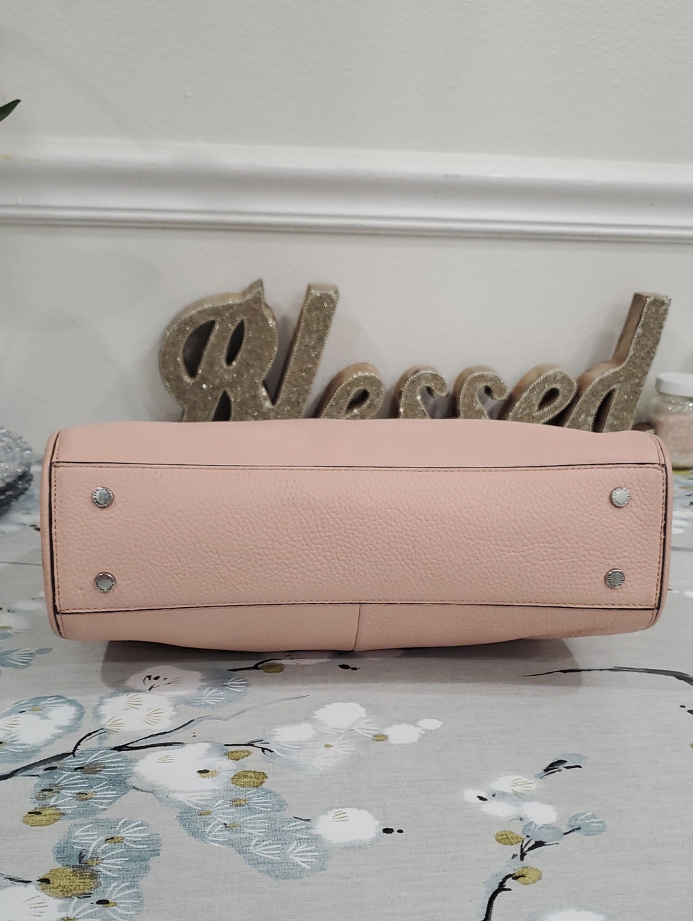 KARL LAGERFELD PINK PEBBLE LEATHER SATCHEL/SHOULDER TOTE BAG💗 - Picture 10 of 16